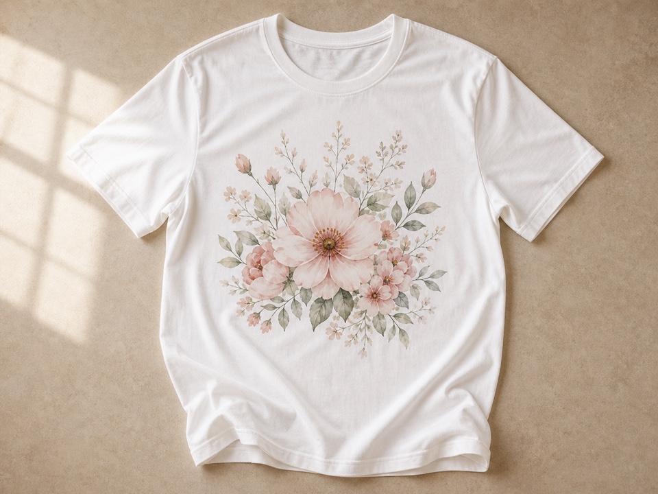 custom floral T-shirt