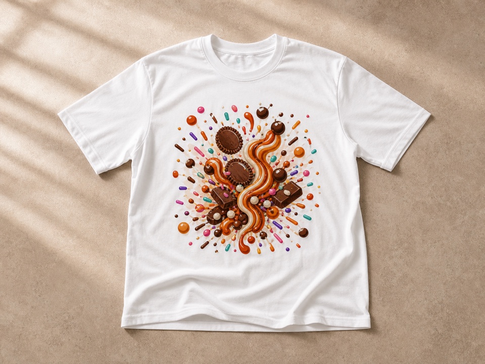 T-shirt with candy celebration graphic